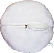 White throw pillow round smiley emoticon plush cotton