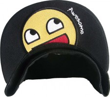 Bottom visor Awesome Emoticon Cap Yellow Fitted Flex Size