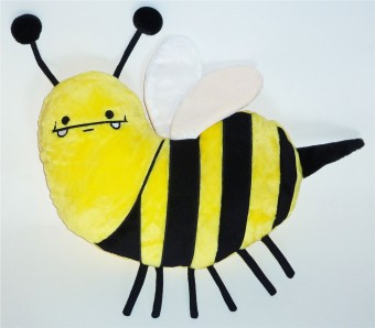 Smiley Bee Plush Pillow Cushion Shop Dirty White Paint 