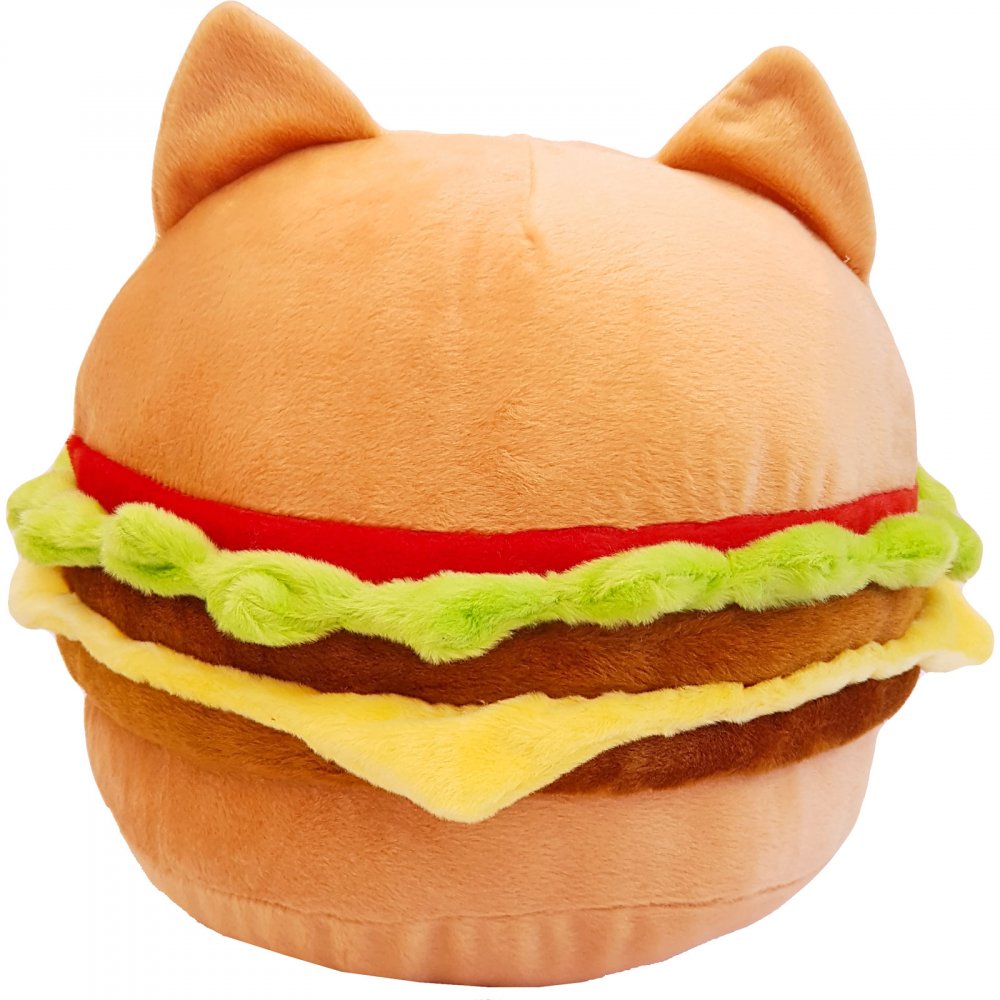 Burger Cat Emoticon Pillow Cheeseburger