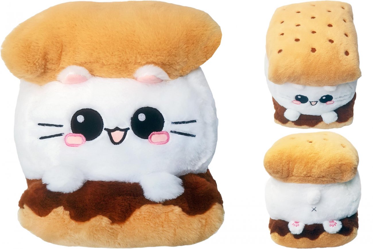 Smores Cat Plush Toy Pillow Marshmallow Cookie Kitty