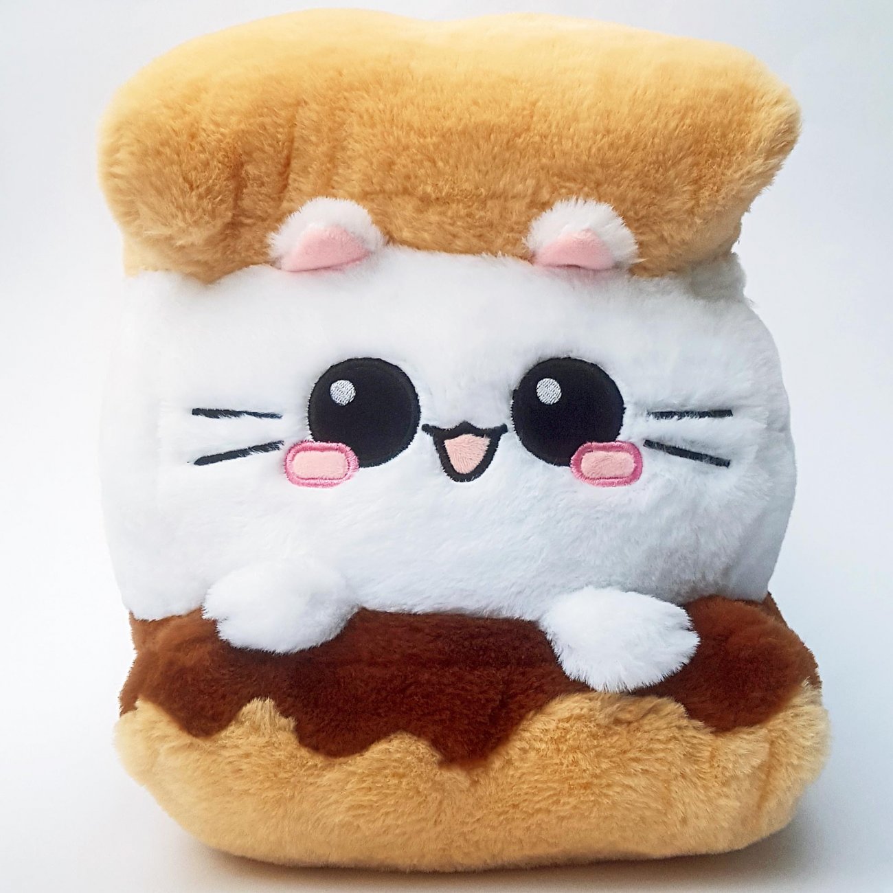 Smores Cat Plush Toy Pillow Marshmallow Cookie Kitty