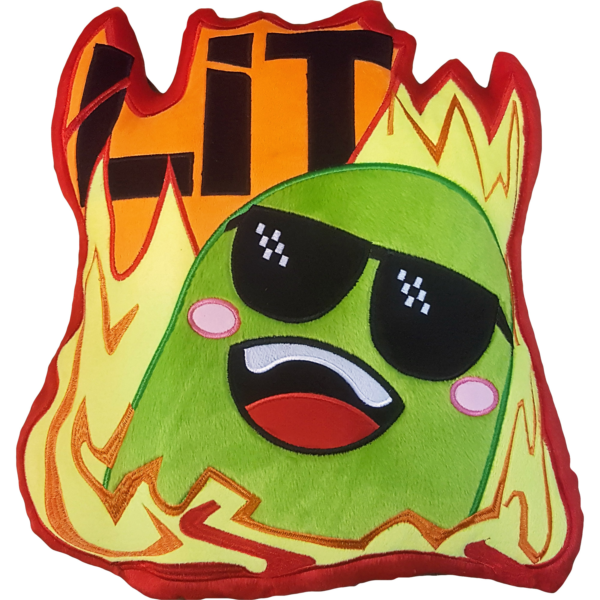 Moodrush Pickle Fire Emote Lit Pillow Plush