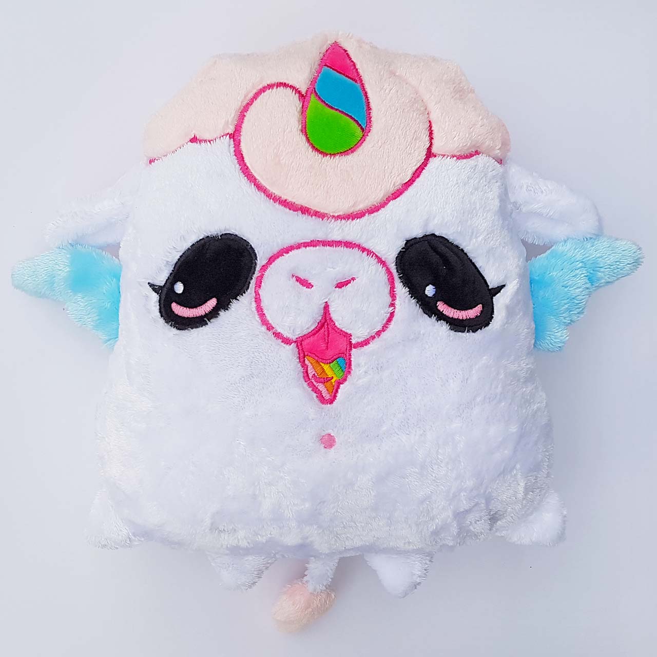 moodrush Pocchi Rainbow Unicorn Pug Plush Smiley Pillow