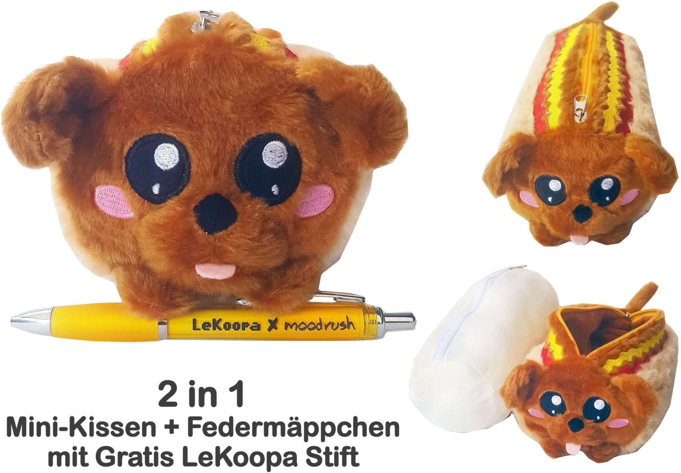LeKoopa Mini Hotdog Plush Pencil Case Toy Fastfood