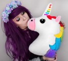 Rainbow Unicorn Cute Girl Pillow Plush Emoticon Shop