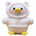 Cat Duck Plush with Hoodie and Cat Ears Toy