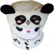 Panda Hoodie White throw pillow round smiley emoticon plush cotton