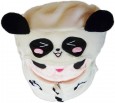 Panda Hoodie Pink throw pillow round smiley emoticon plush cotton